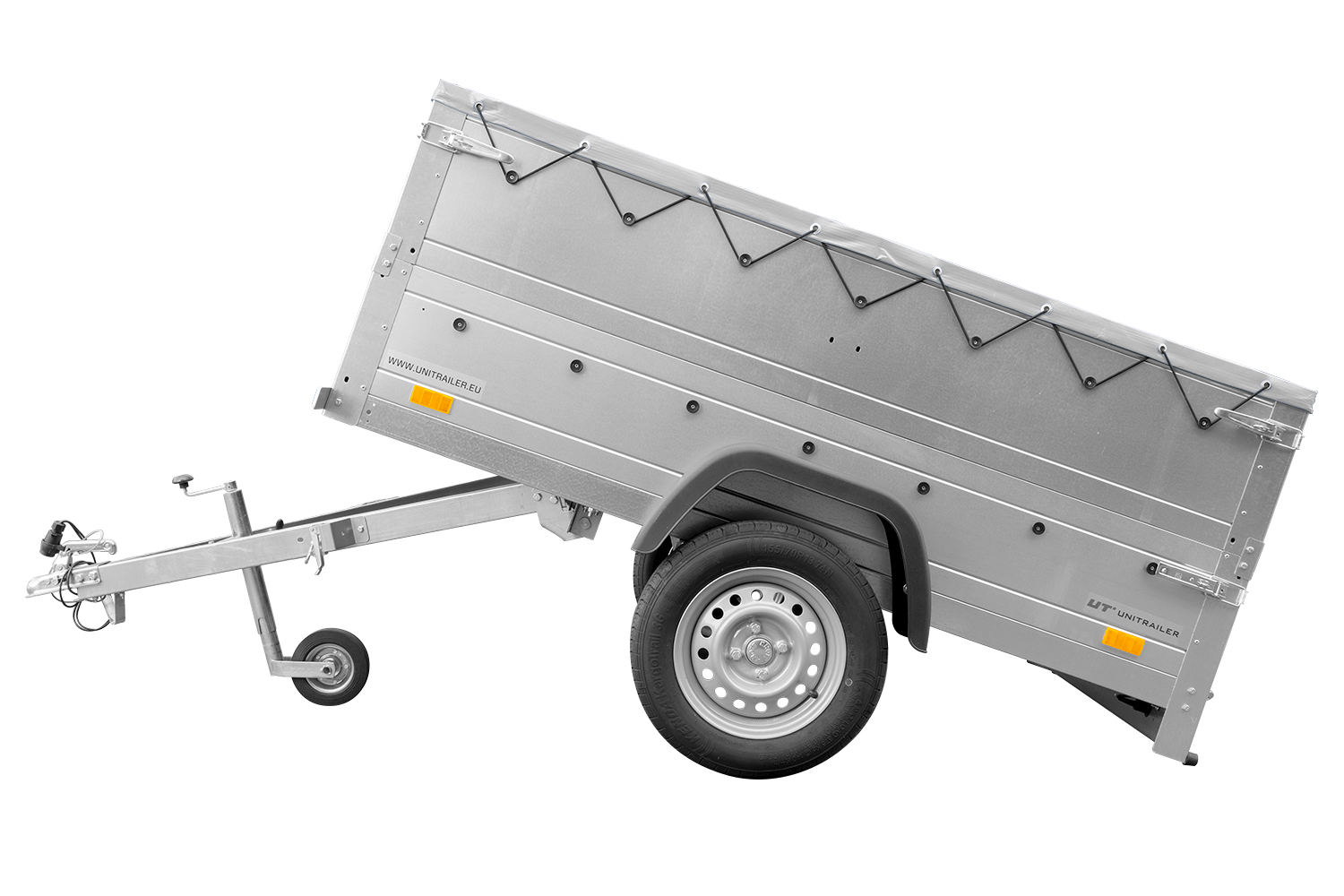 Kippbarer Pkw Anhänger GARDEN TRAILER 200 KIPP mit zusätzlichen Bordwänden, Stützrad und Flachplane