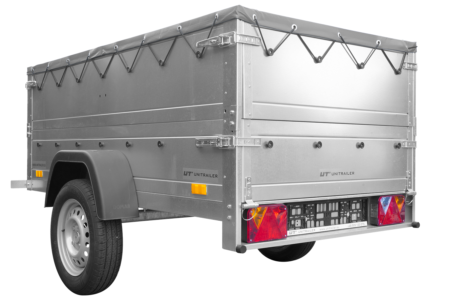 Kippbarer Pkw Anhänger GARDEN TRAILER 200 KIPP mit zusätzlichen Bordwänden, Stützrad und Flachplane