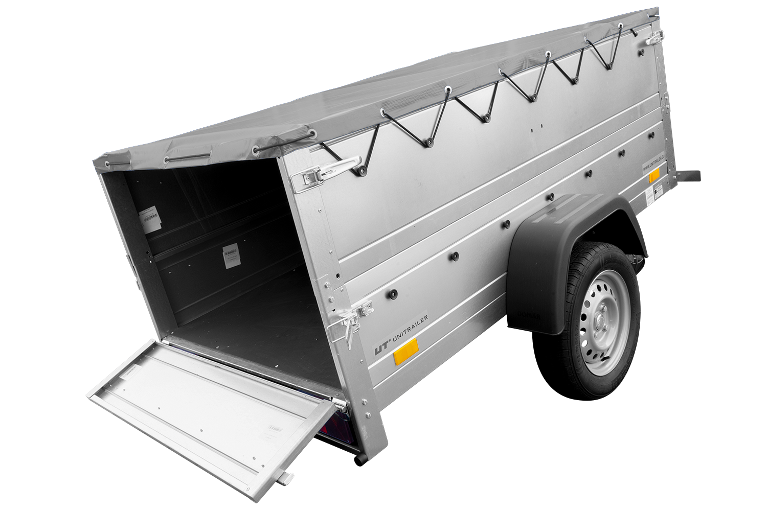Kippbarer Pkw Anhänger GARDEN TRAILER 200 KIPP mit zusätzlichen Bordwänden, Stützrad und Flachplane