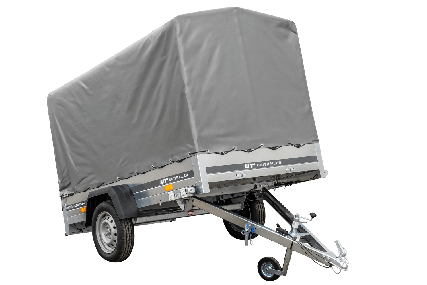PKW Anhänger 230x125 Garden Trailer 230 KIPP Unitrailer 750 kg mit Stützrad, 110 cm hoher Plane und Hochspriegel
