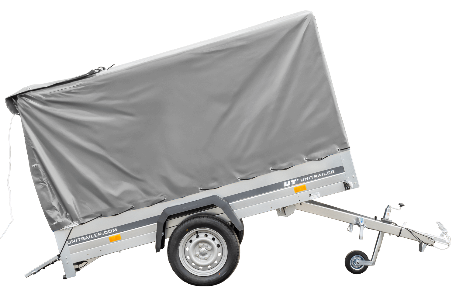 PKW Anhänger 230x125 Garden Trailer 230 KIPP Unitrailer 750 kg mit Stützrad, 110 cm hoher Plane und Hochspriegel