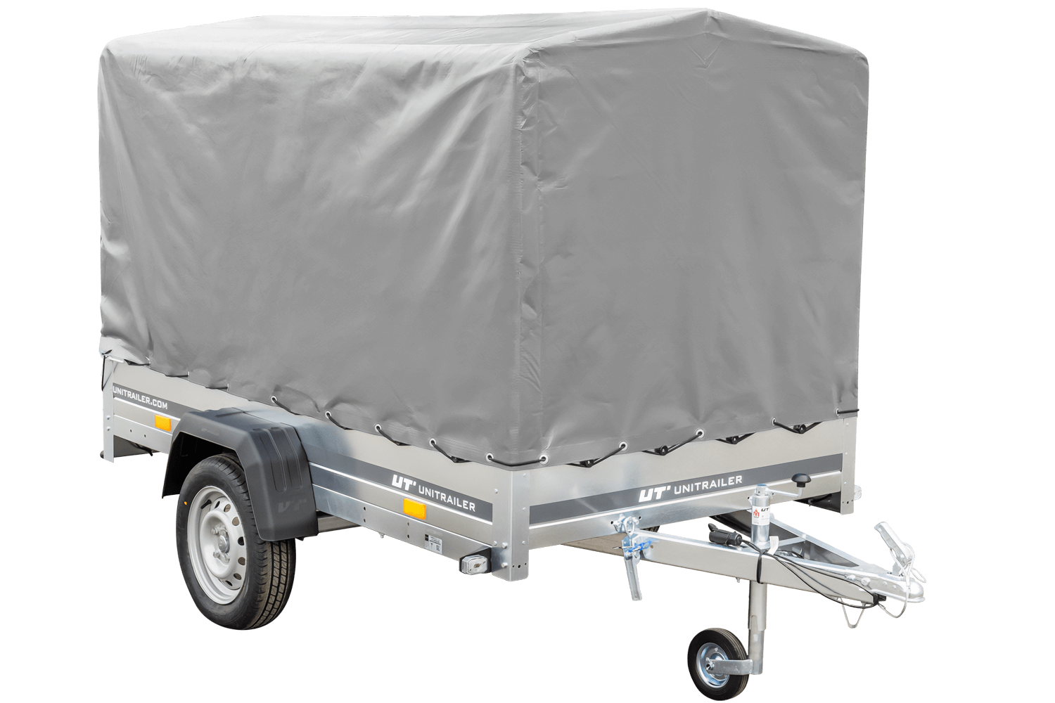 PKW Anhänger 230x125 Garden Trailer 230 KIPP Unitrailer 750 kg mit Stützrad, 110 cm hoher Plane und Hochspriegel